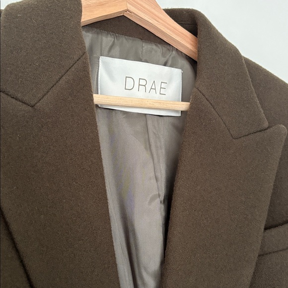 DRAE Khaki Wool Belted Blazer - Picture 3 of 7